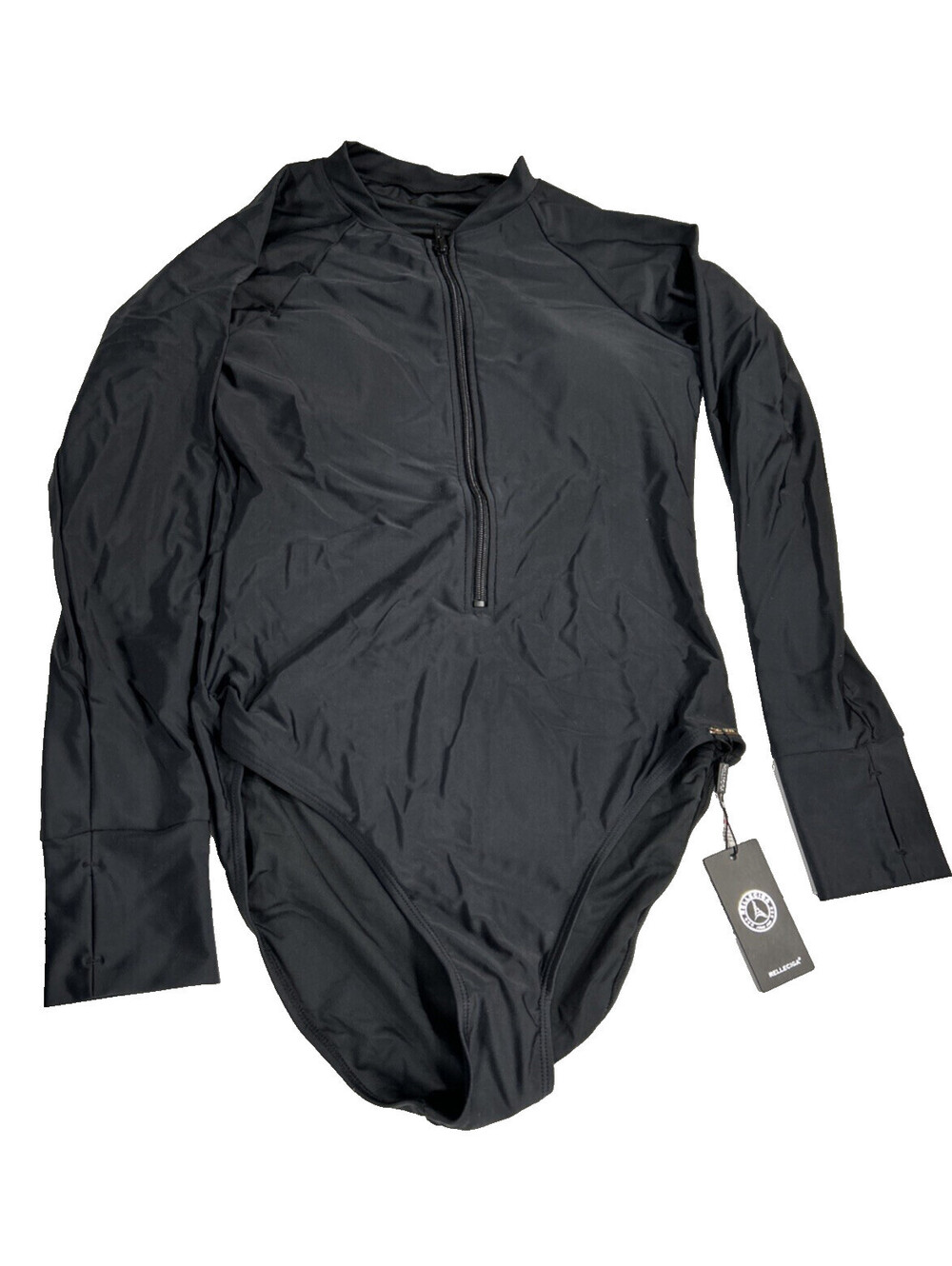 Relleciga Women’s Swimsuit One Piece M Black Long Sleeve